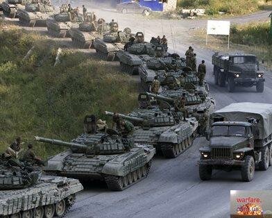 В сторону границы Украины движутся колонны военной техники. Фото piter.tv